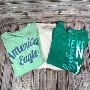 Lot of 3 Women's S Long Sleeve T-Shirt Shirt American Eagle Old Navy Aeropostale